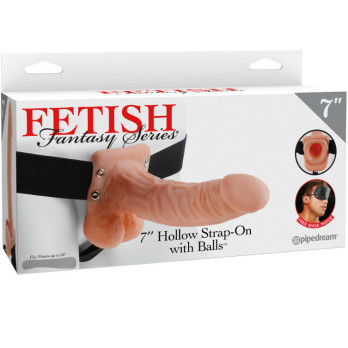 Fetish Fantasy Series 7 Hollow Strap-On With Balls 17.8Cm Flesh