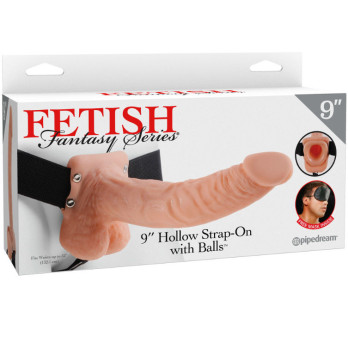 Fetish Fantasy Series 9 Hollow Strap-On With Balls 22.9Cm  Flesh