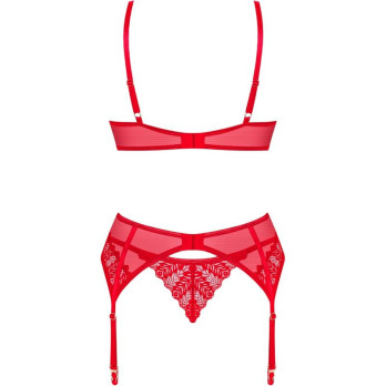 Obsessive - Ingridia Two Pieces Set Crotchless Red Xl/Xxl