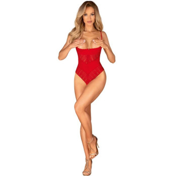 Obsessive - Ingridia Crotchless Teddy Red Xl/Xxl