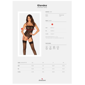 Obsessive - Glandez Crotchless Teddy M/L