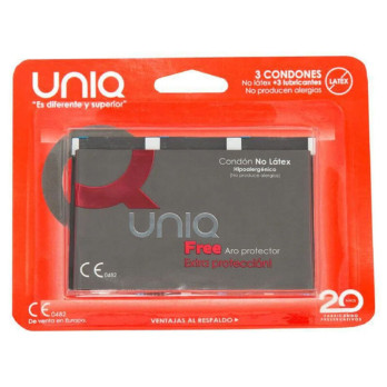 Uniq Free Latex Free Condoms With Protective Ring 3 Units