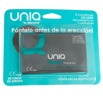 Uniq Smart Latex Free Pre-Erection Condoms 3 Units