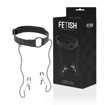 Fetish SubmissiveTrade - Gag Ring With Nipple Clamps