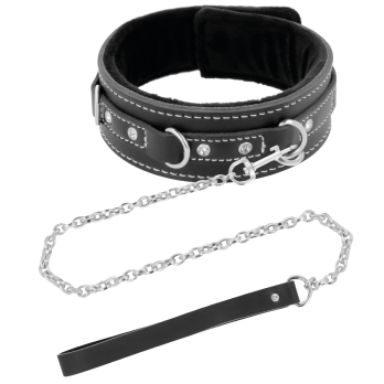 DarknessTrade - High Quality Leather Necklace With Leash