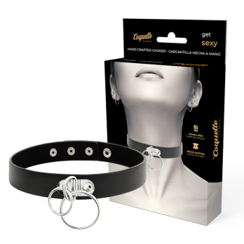 Coquette Chic DesireTrade - Double Ring Vegan Leather Choker