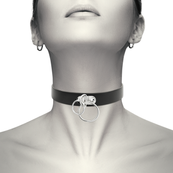 Coquette Chic DesireTrade - Double Ring Vegan Leather Choker