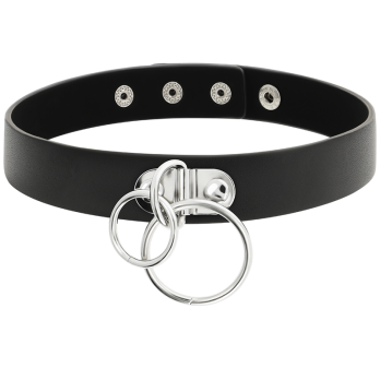 Coquette Chic DesireTrade - Double Ring Vegan Leather Choker