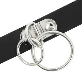 Coquette Chic DesireTrade - Double Ring Vegan Leather Choker