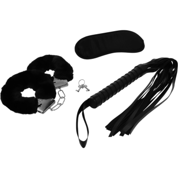 Intense Fetish ™ - Erotic Playset 1 With Handcuffs Blind Mask And Flogger