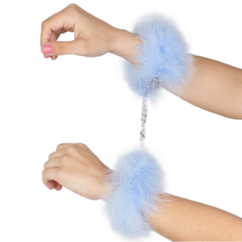 Secretplay Blue Light Marabou Handcuffs