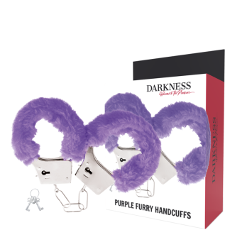 DarknessTrade - Lilac Lined Metal Handcuffs