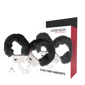 DarknessTrade - Black Lined Metal Handcuffs