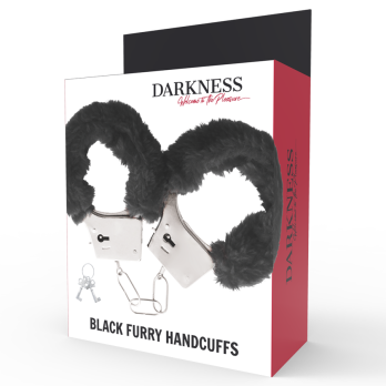 DarknessTrade - Black Lined Metal Handcuffs