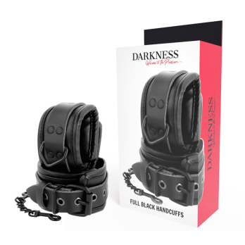 DarknessTrade - Adjustable Black Leather Hands Handcuffs