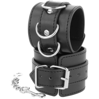 DarknessTrade - Black Adjustable Leather Ankle Handcuffs