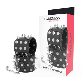 DarknessTrade - Skulls And Bones Black Spiked Handcuffs