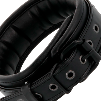 DarknessTrade - Black Leather Handcuffs And Collar