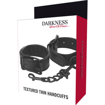 DarknessTrade - Wide Thin Textured Handcuffs