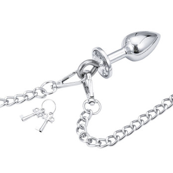 Ohmama Fetish Hand Cuffs With Chain And Anal Plug