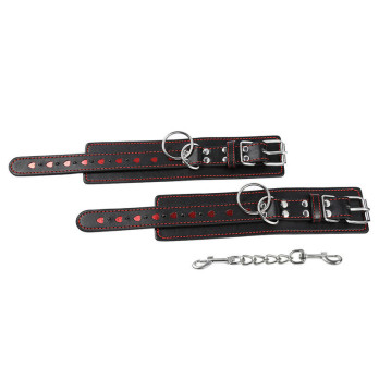 Ohmama Fetish Wrist Restraints With Heart Inlay