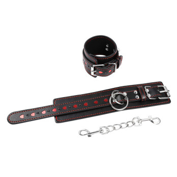 Ohmama Fetish Wrist Restraints With Heart Inlay