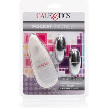 Calex Vibrating Bullets Silver  Duo