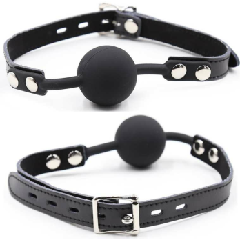 Ohmama Fetish Silicone Ball Gag With Leather Belt