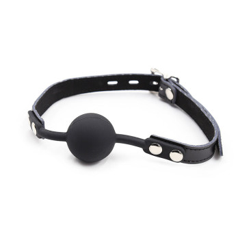 Ohmama Fetish Silicone Ball Gag With Leather Belt