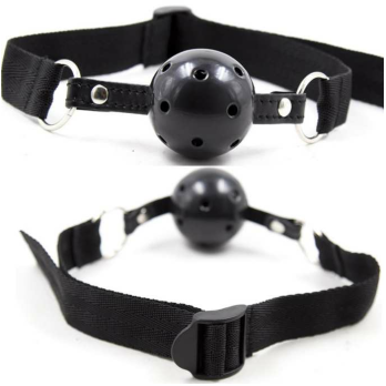 Ohmama Fetish Black Fabric Breathable Ball Gag