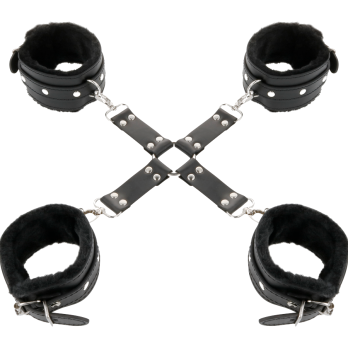 DarknessTrade - Leather Handcuffs For Foot And Hands Black