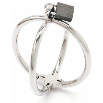 Metal Hard Criss Cross Hand Restraint - Stainless Steel