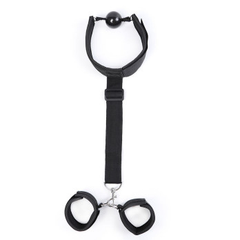 Ohmama Fetish Neoprene Gag With Hand Cuffs