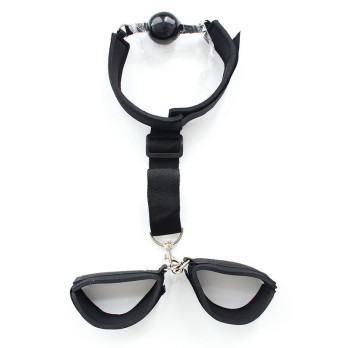 Ohmama Fetish Neoprene Gag With Hand Cuffs