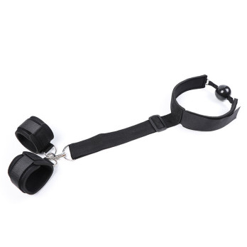 Ohmama Fetish Neoprene Gag With Hand Cuffs