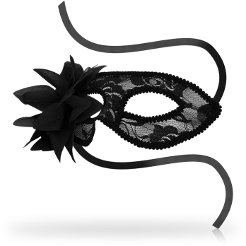 Ohmama Masks Lace Eyemask And Flower - Black