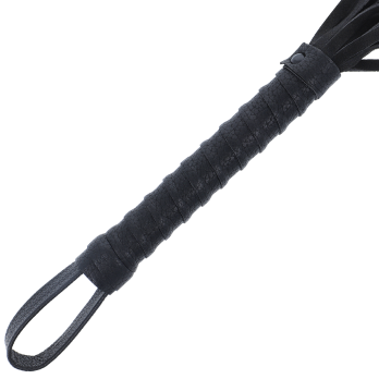 DarknessTrade - Black Bondage Whip With Leather Handle