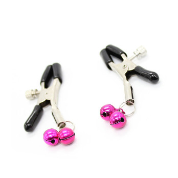 Ohmama Fetish Double Bells Nipple Clamps - Pink