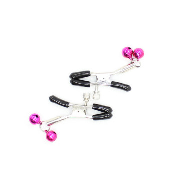 Ohmama Fetish Double Bells Nipple Clamps - Pink