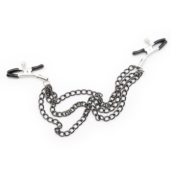 Ohmama Fetish Black Nipple Clamps With Multi Chains