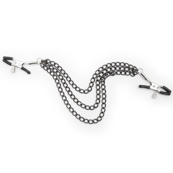 Ohmama Fetish Black Nipple Clamps With Multi Chains