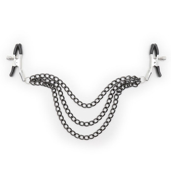 Ohmama Fetish Black Nipple Clamps With Multi Chains