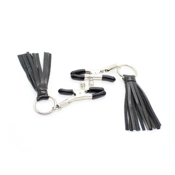 Ohmama Fetish Pu Tassel Nipple Clamps