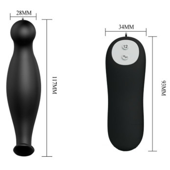 Pretty Love Bottom - Silicone Anal Plug Extra Stimulation 12 Speeds Remote Control