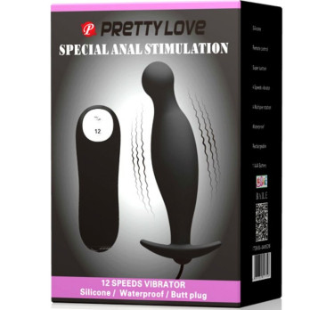 Pretty Love Bottom - Silicone Anal Plug Extra Stimulation 12 Speeds Remote Control