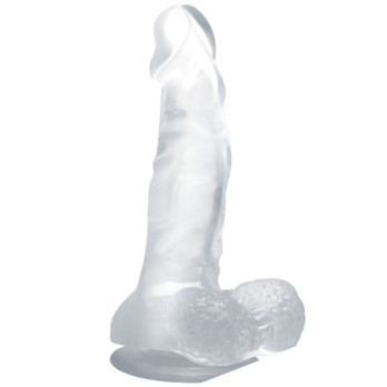 Baile Realistic Dildo Suction Cup And Testicles 16.7 Cm - Clear