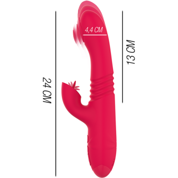 Intense - Dua Multifunction Rechargeable Vibrator Up  Down With Red Tongue