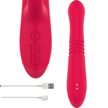 Intense - Dua Multifunction Rechargeable Vibrator Up  Down With Red Tongue