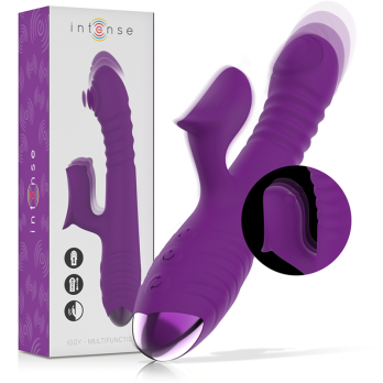 Intense - Iggy Multifunction Rechargeable Vibrator Up  Down With Clitoral Stimulator Purple