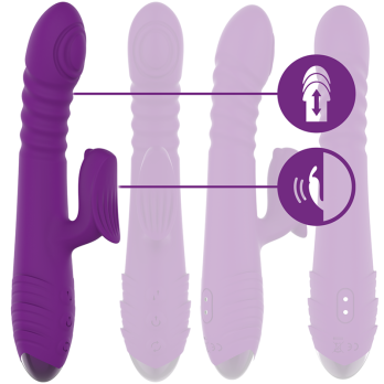 Intense - Iggy Multifunction Rechargeable Vibrator Up  Down With Clitoral Stimulator Purple